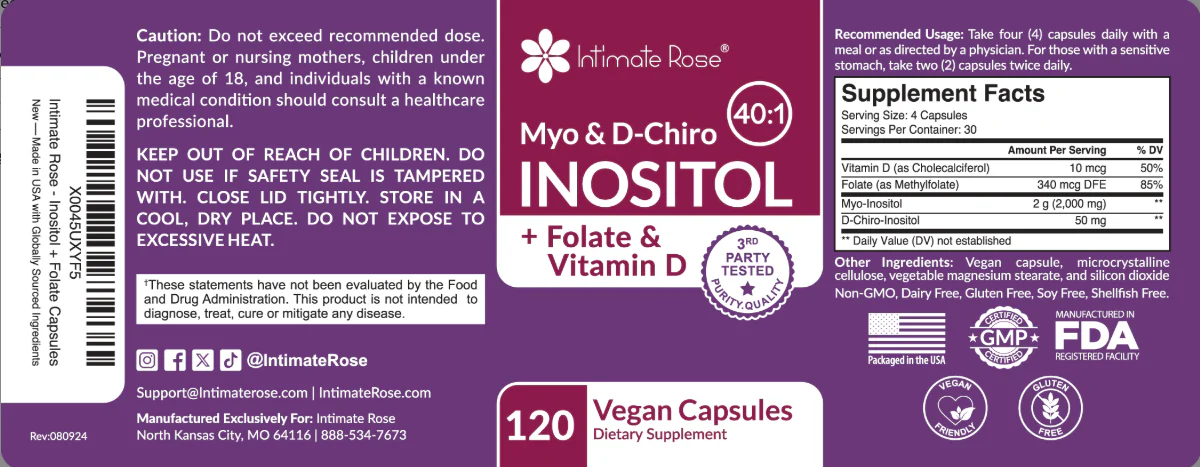 Myo-Inositol and D-Chiro Inositol 40:1 + Folate and Vitamin D Supplement - Image 5